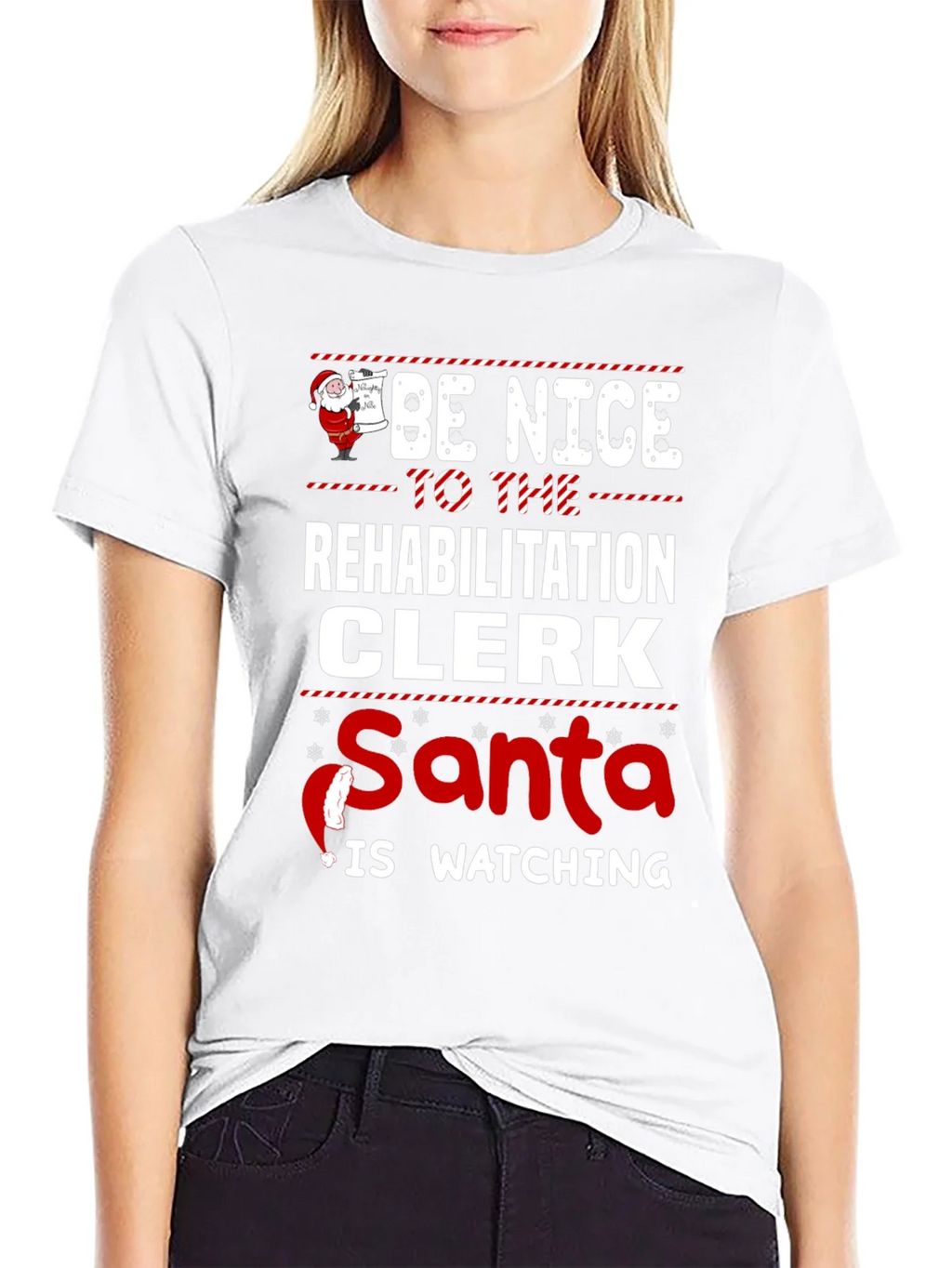 Rehabilitation Clerk Santa Watching T-Shirt
