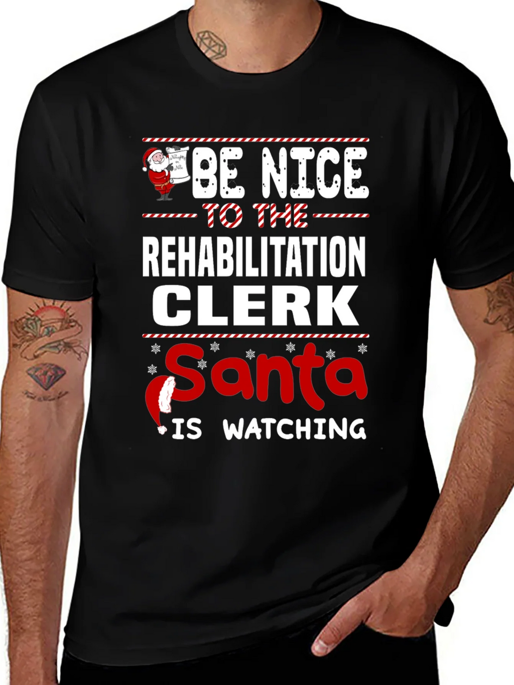 Rehabilitation Clerk Santa Watching T-Shirt
