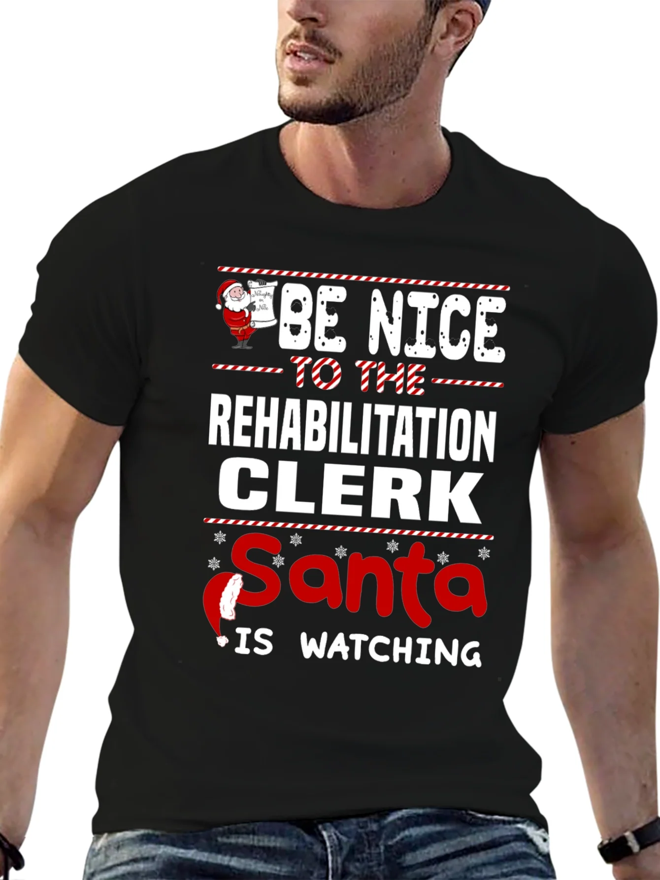 Rehabilitation Clerk Santa Watching T-Shirt