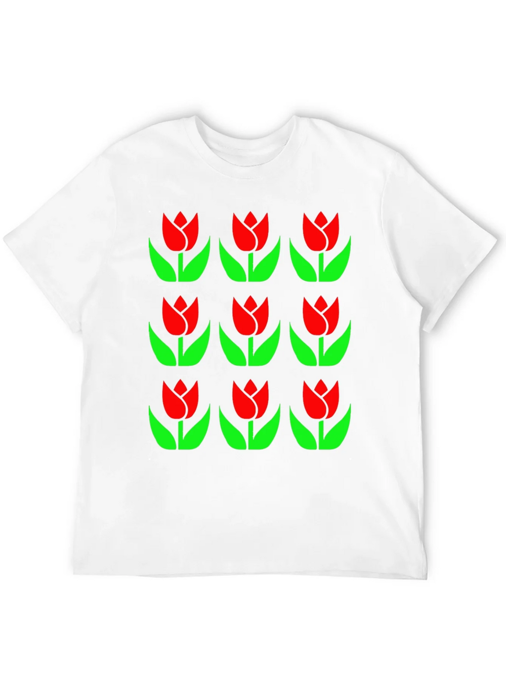 Tulip Pattern Black T-Shirt