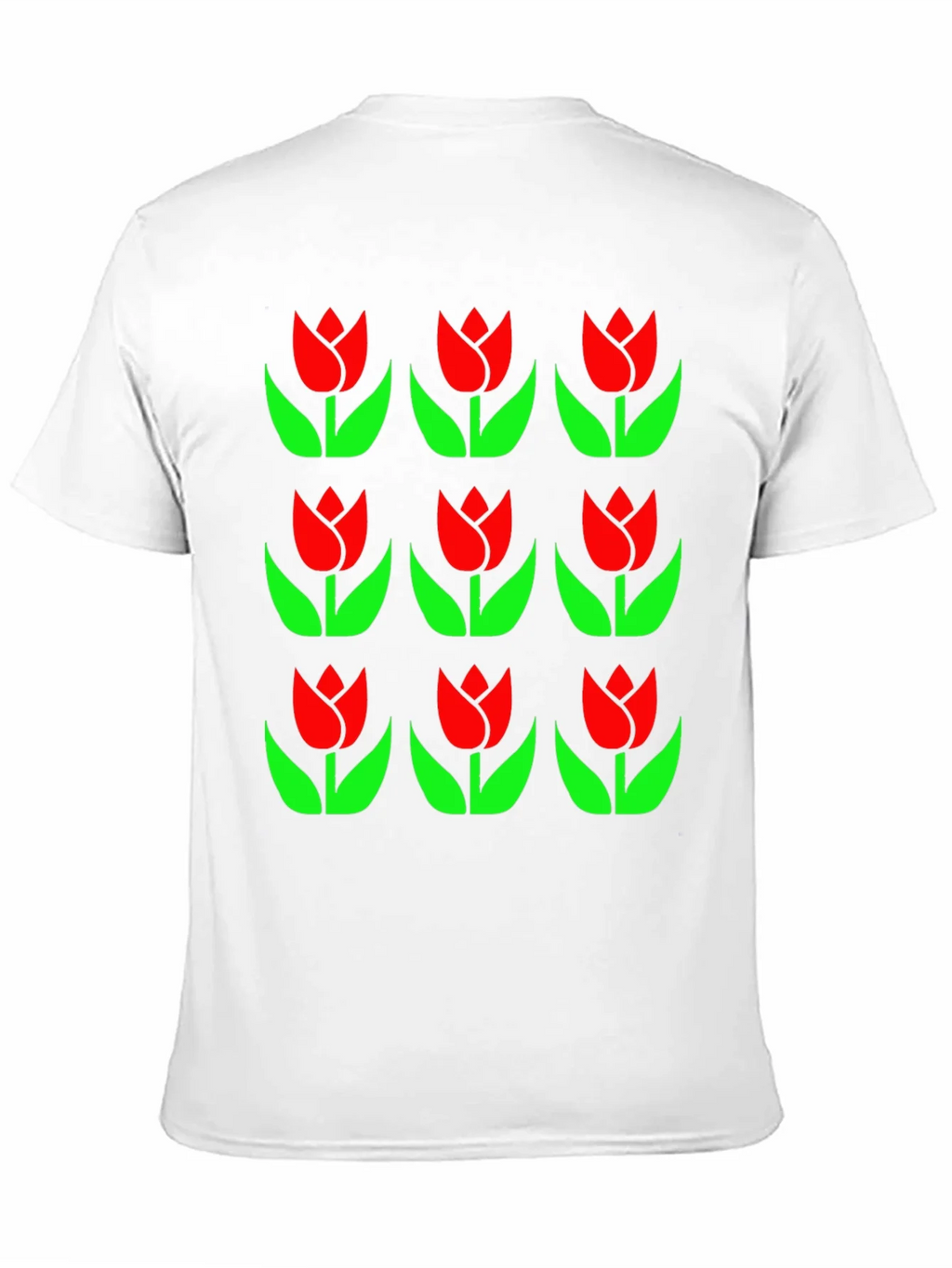 Tulip Pattern Black T-Shirt