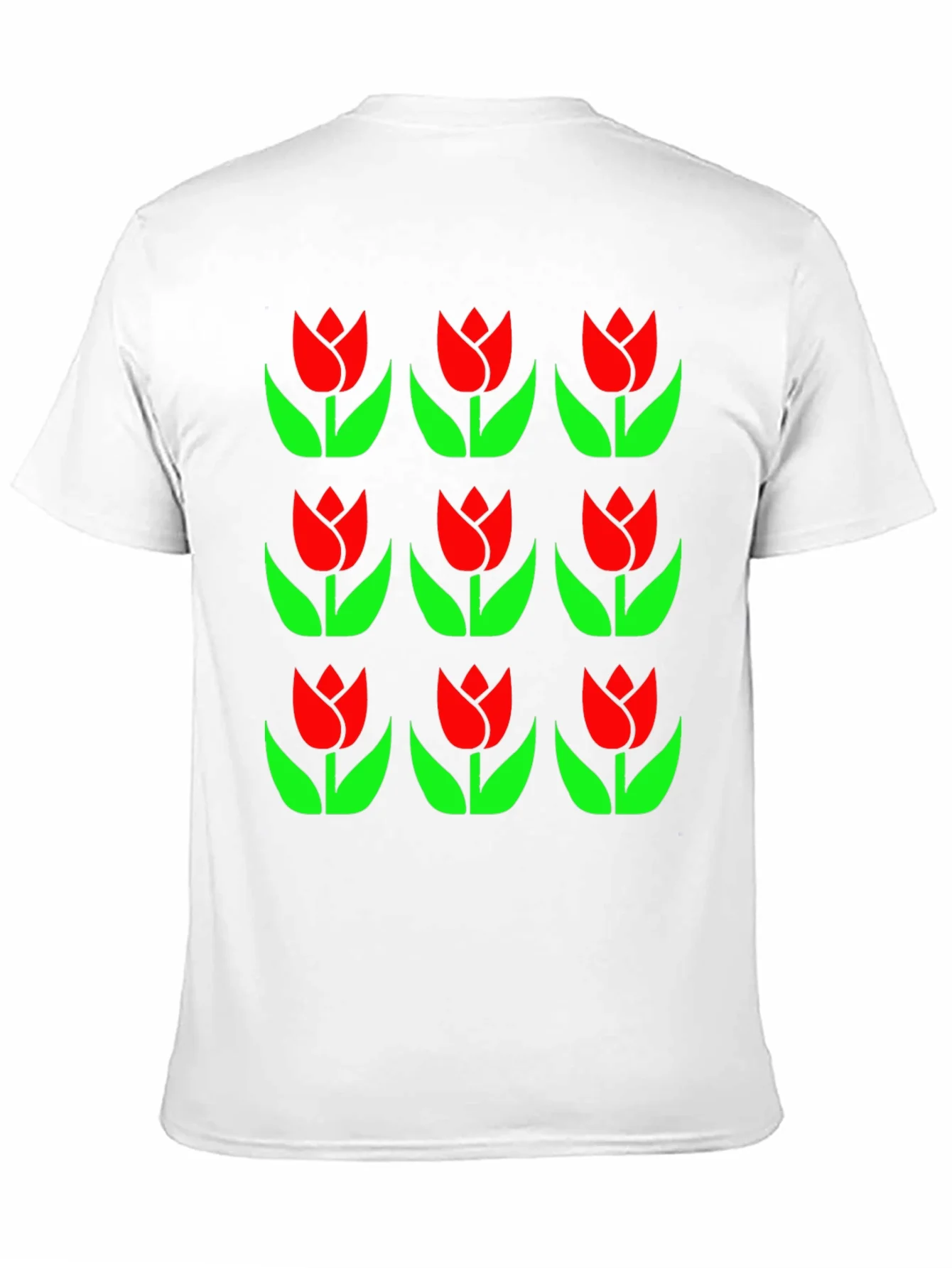 Tulip Pattern Black T-Shirt