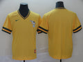 Men's Oakland Athletics Gold Blank Cooperstown Collection Mesh Batting Practice jersey