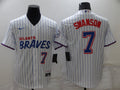 Men's Atlanta Braves Dansby Swanson #7 White Stitched Player jersey City Edition