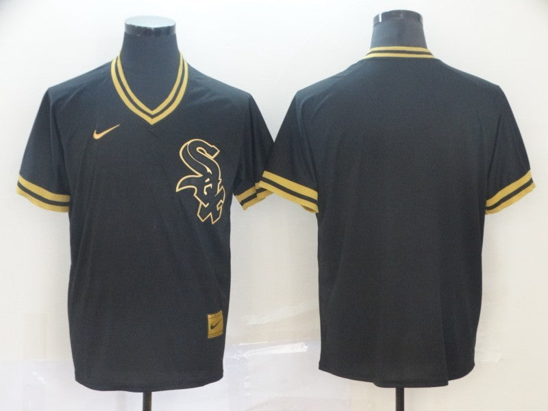 Men's Chicago White Sox Black Cooperstown Collection Blank jersey