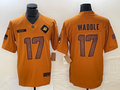 Men's Miami Dolphins Jaylen Waddle #17 Brown 2023 Salute To Service Limited jersey