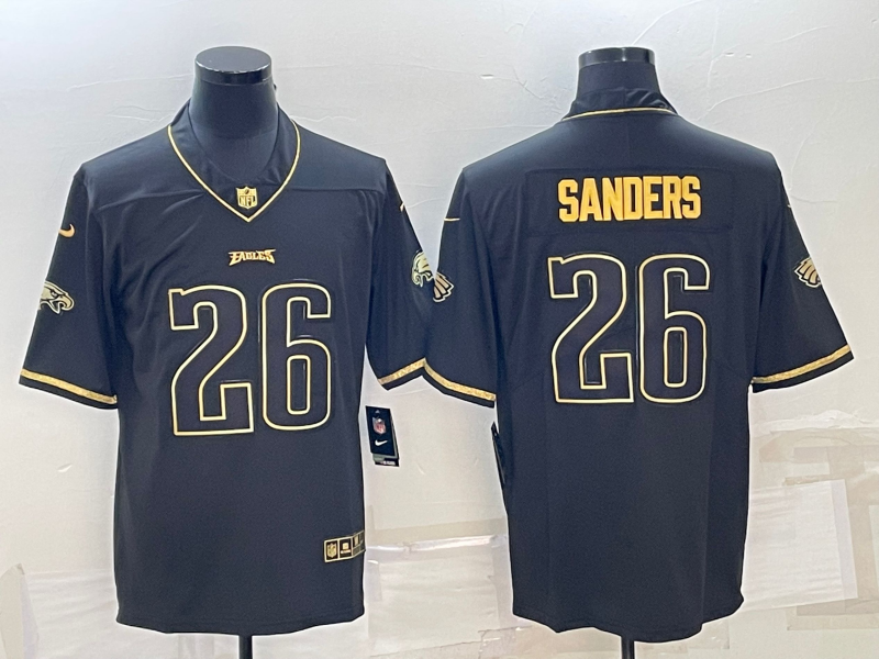 Men's Philadelphia Eagles Miles Sanders #26 Black Game Player jersey