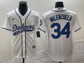 Men's Los Angeles Dodgers Fernando Valenzuela #34 White Player jersey Joint Edition