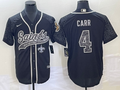 Men's New Orleans Saints Derek Carr #4 Black RFLCTV Limited jersey Joint Edition