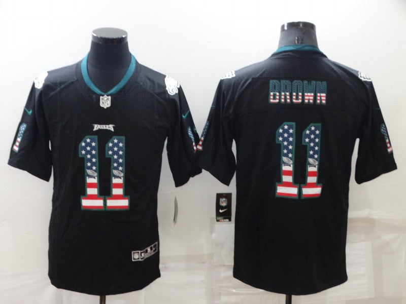 Men's Philadelphia Eagles A.J. Brown #11 Black Authentic Game jersey