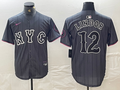 Men's New York Mets Francisco Lindor #12 Graphite 2024 City Connect Limited Player jersey