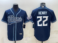 Men's Tennessee Titans Derrick Henry #22 Navy Game jersey