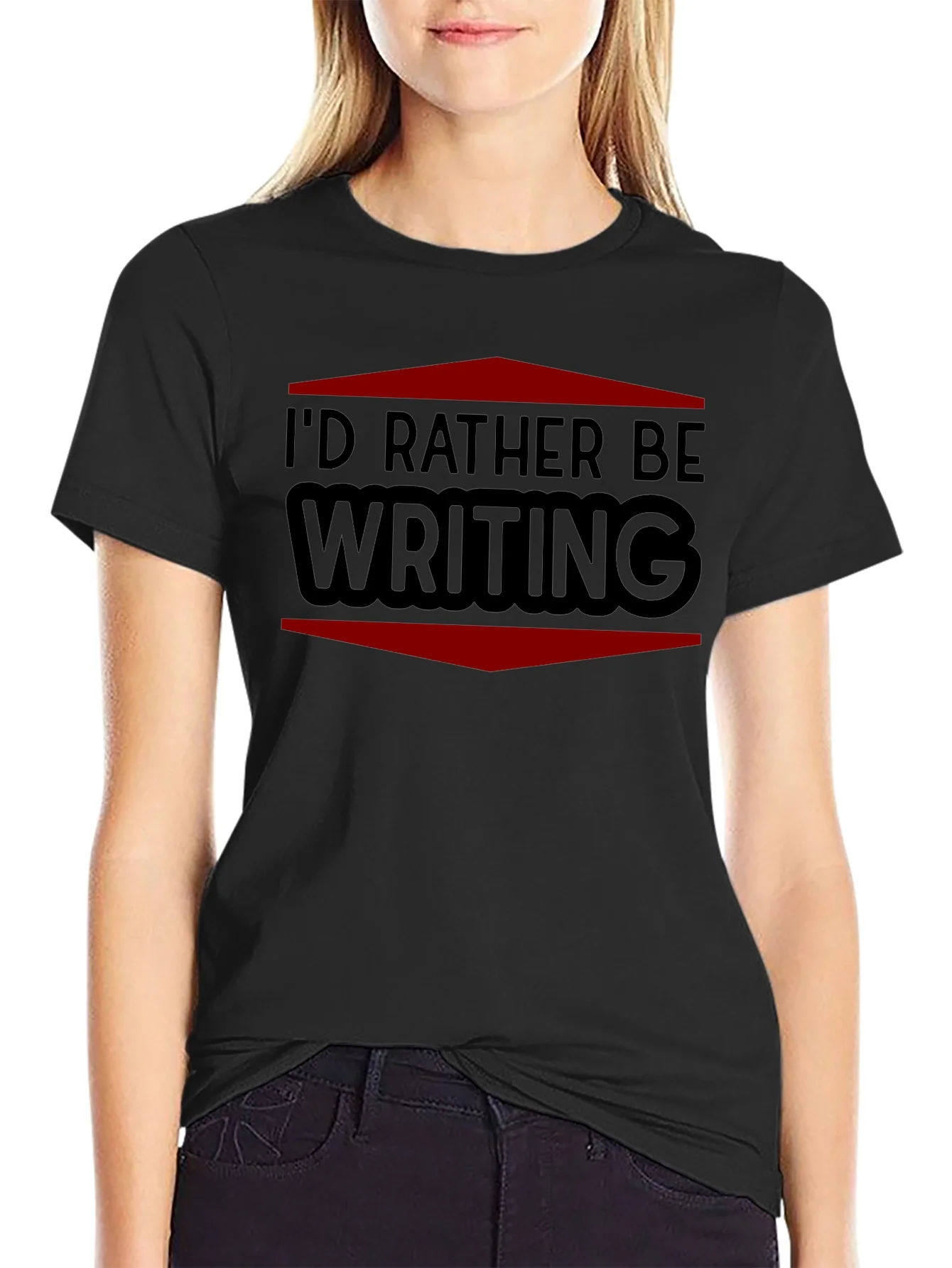 Id Rather Be Writing T-Shirt - Black