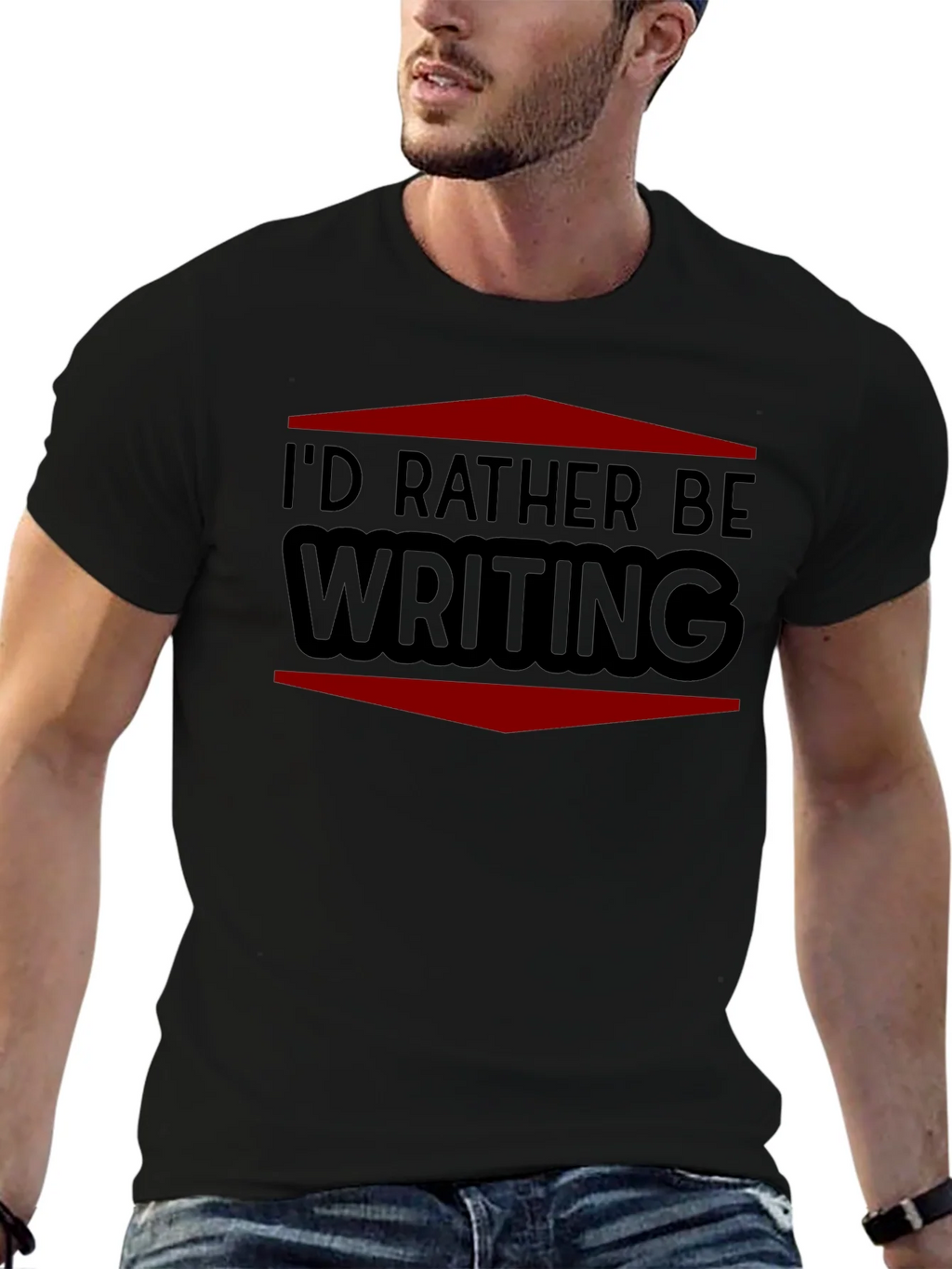Id Rather Be Writing T-Shirt - Black