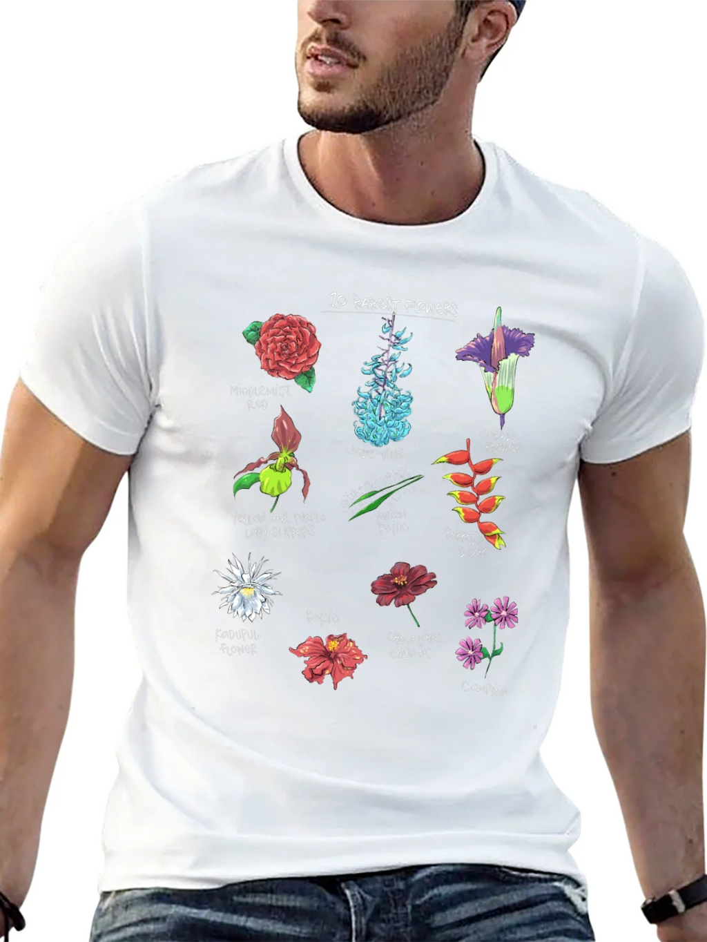 10 Rarest Flowers T-Shirt Botanical Graphic Tee