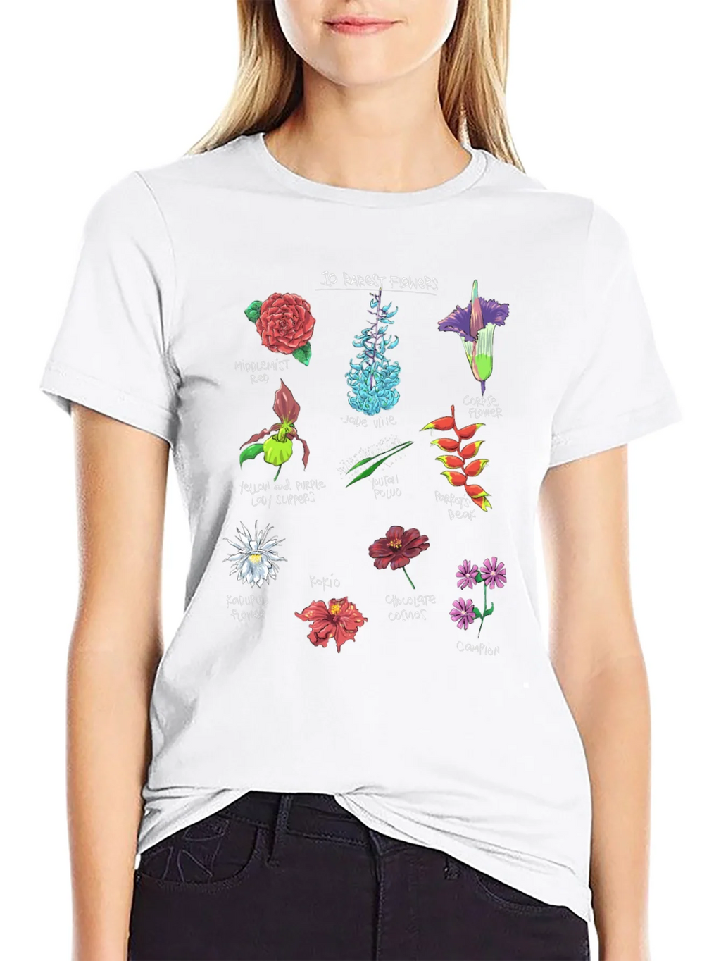 10 Rarest Flowers T-Shirt Botanical Graphic Tee