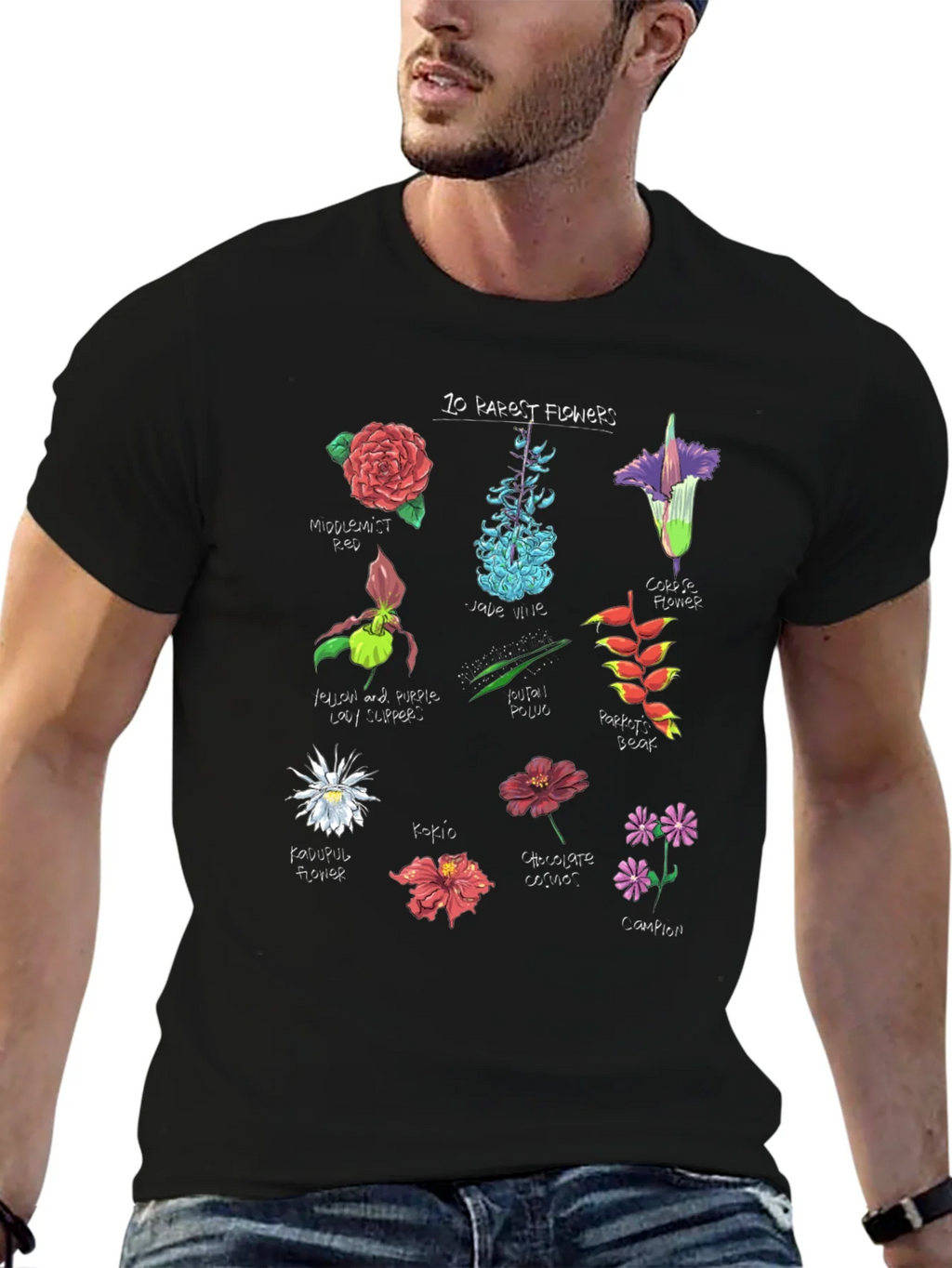 10 Rarest Flowers T-Shirt Botanical Graphic Tee