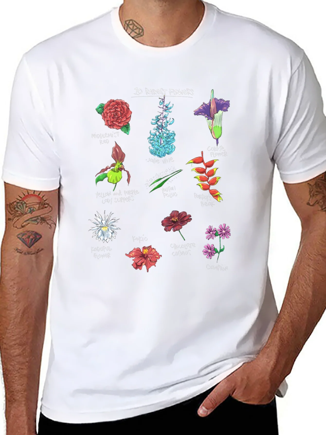 10 Rarest Flowers T-Shirt Botanical Graphic Tee