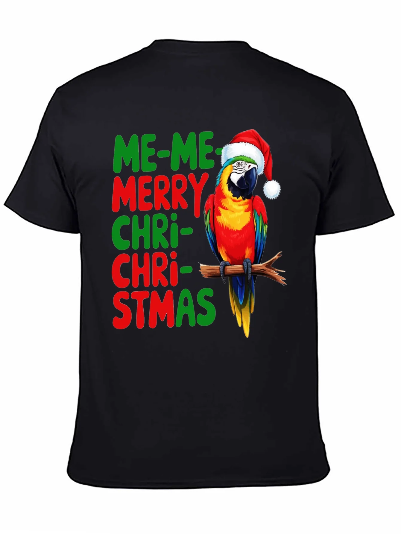 Me-Me Merry Christmas Parrot Graphic Tee
