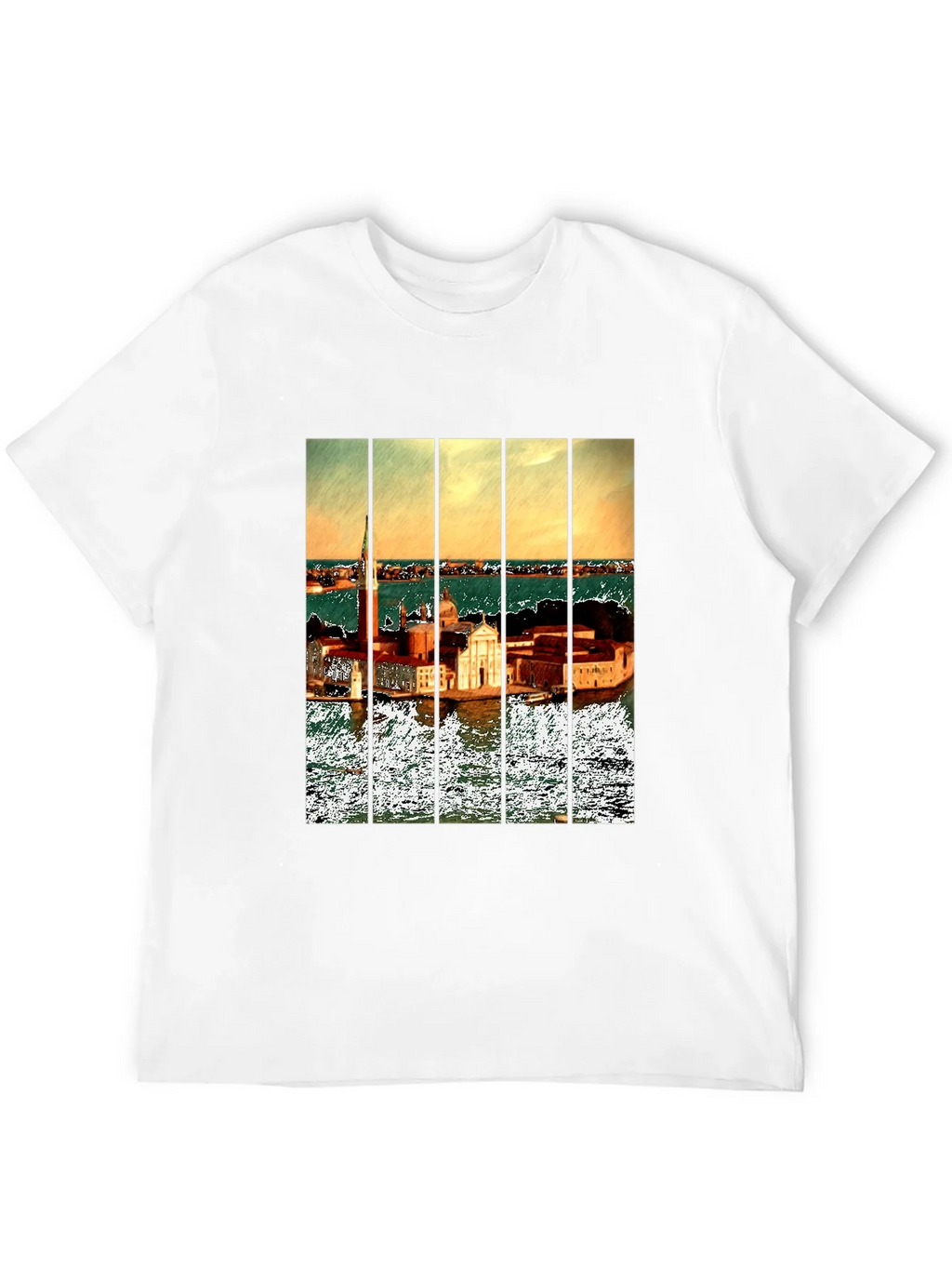 Venice T-Shirt: Artistic Cityscape Tee for Men