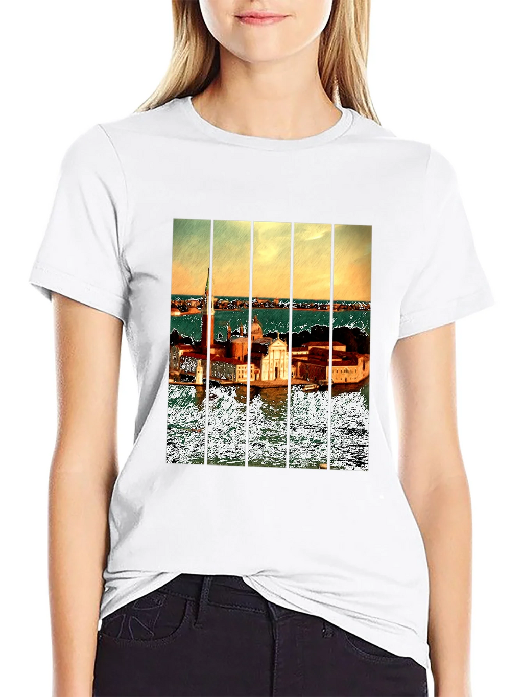 Venice T-Shirt: Artistic Cityscape Tee for Men
