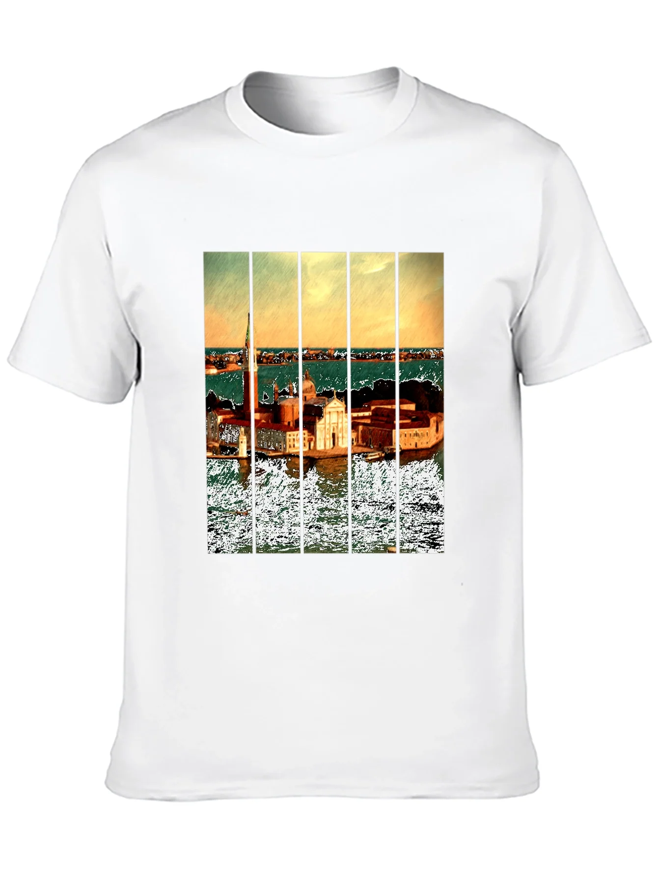 Venice T-Shirt: Artistic Cityscape Tee for Men