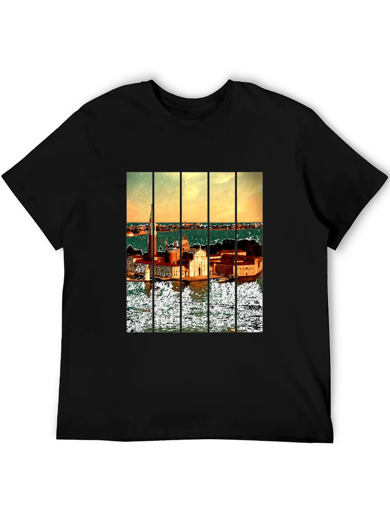 Venice T-Shirt: Artistic Cityscape Tee for Men