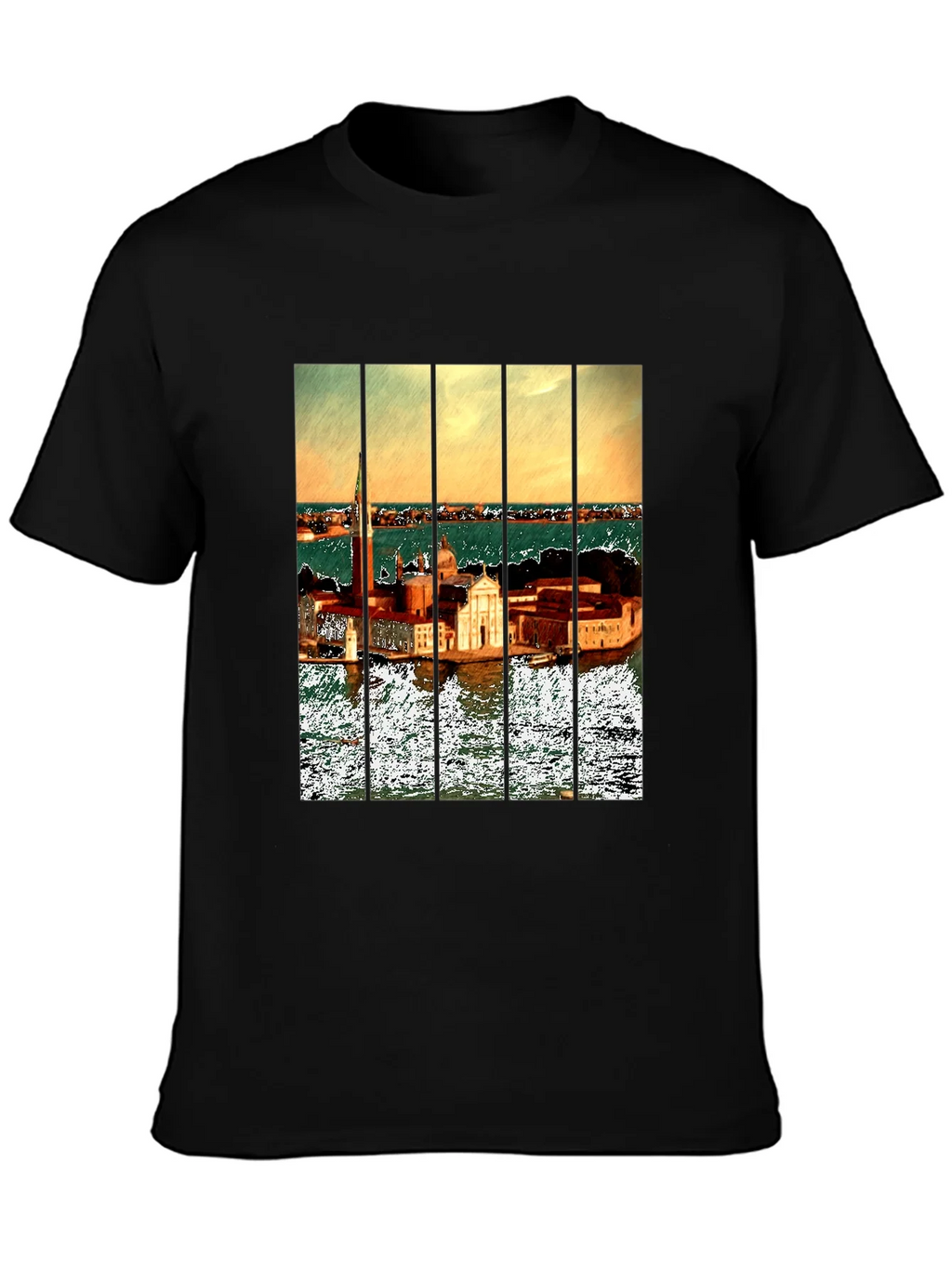 Venice T-Shirt: Artistic Cityscape Tee for Men