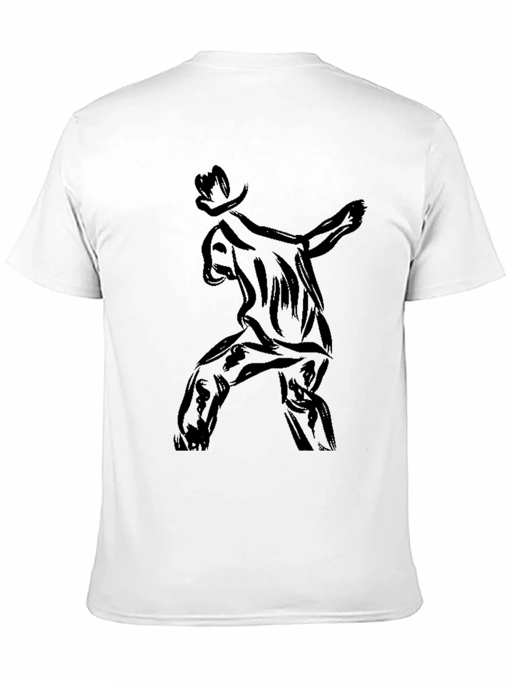 Stylish Black T-Shirt with Abstract Cowboy Print