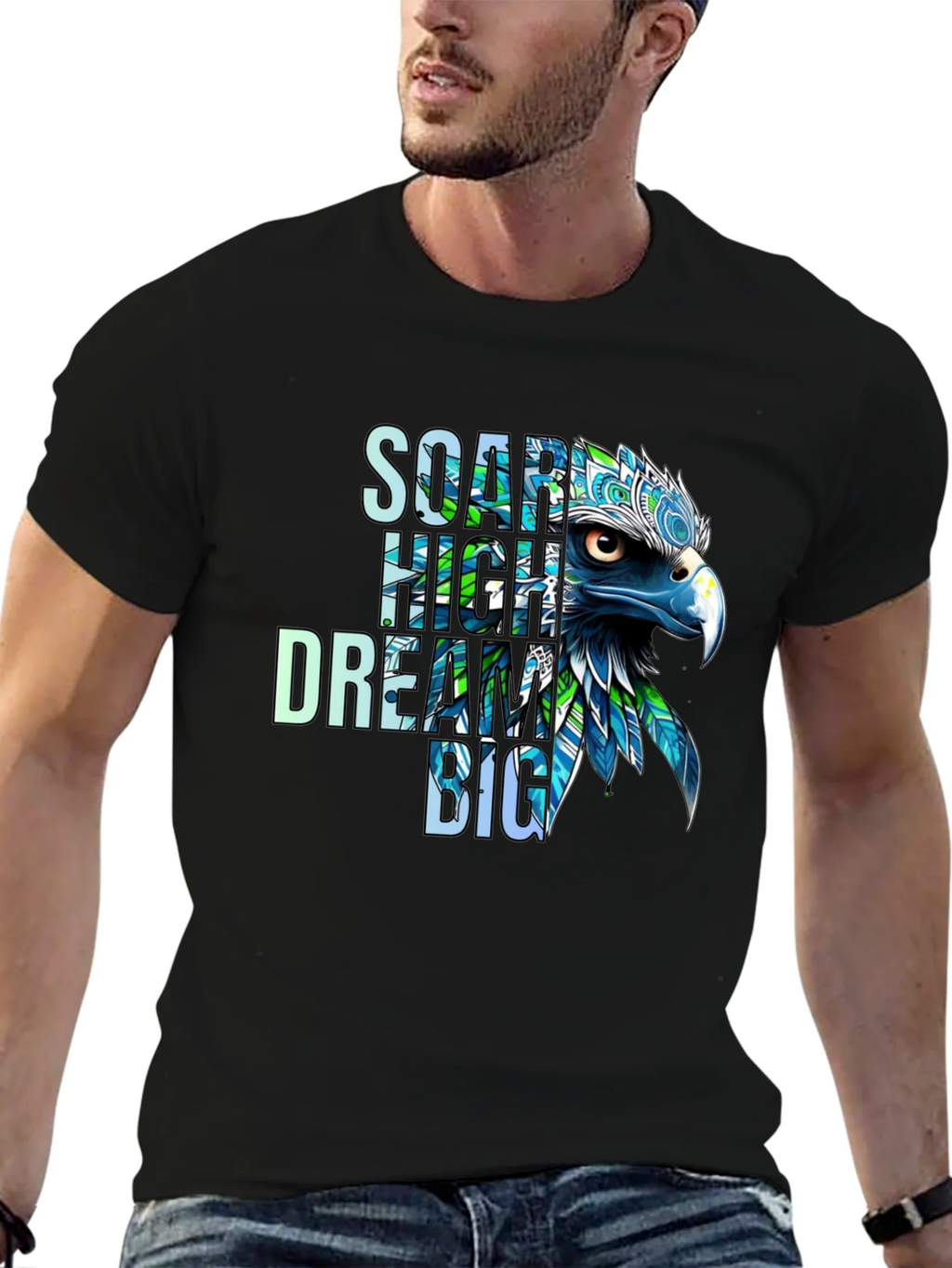 Soar High Dream Big Eagle Graphic T-Shirt
