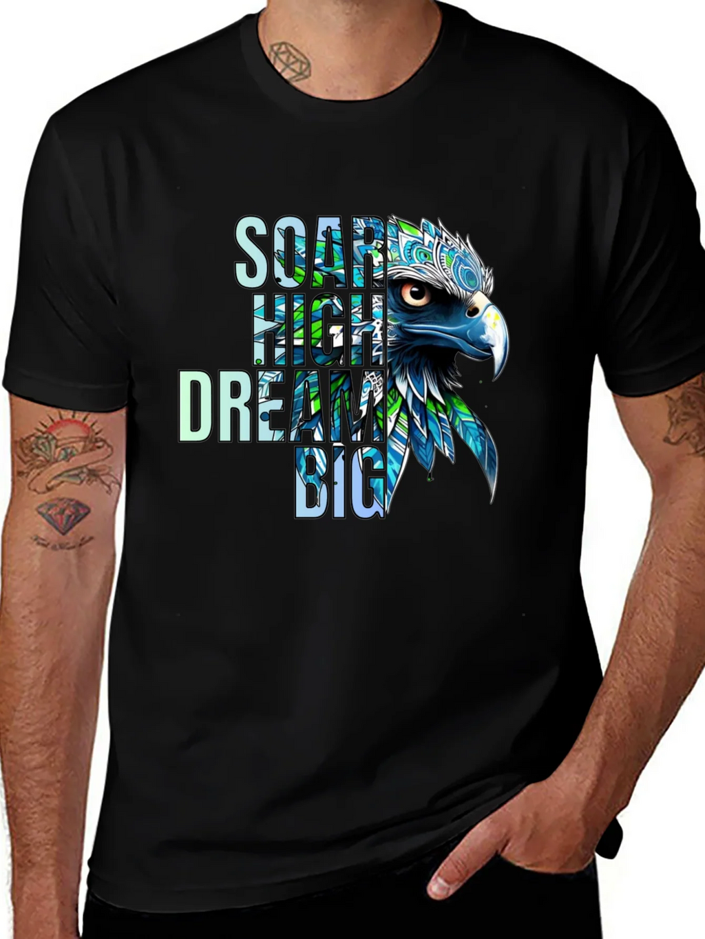 Soar High Dream Big Eagle Graphic T-Shirt