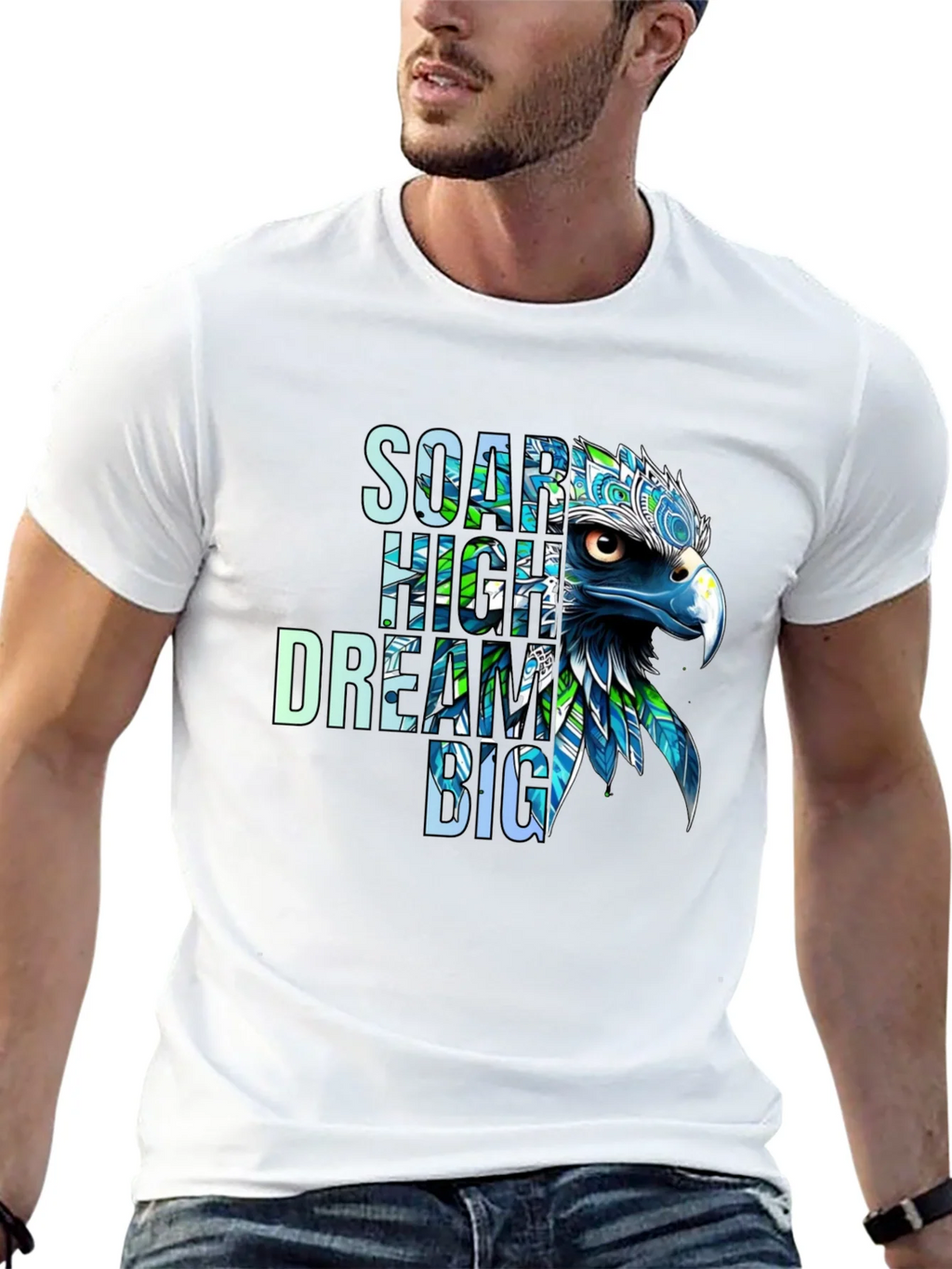Soar High Dream Big Eagle Graphic T-Shirt