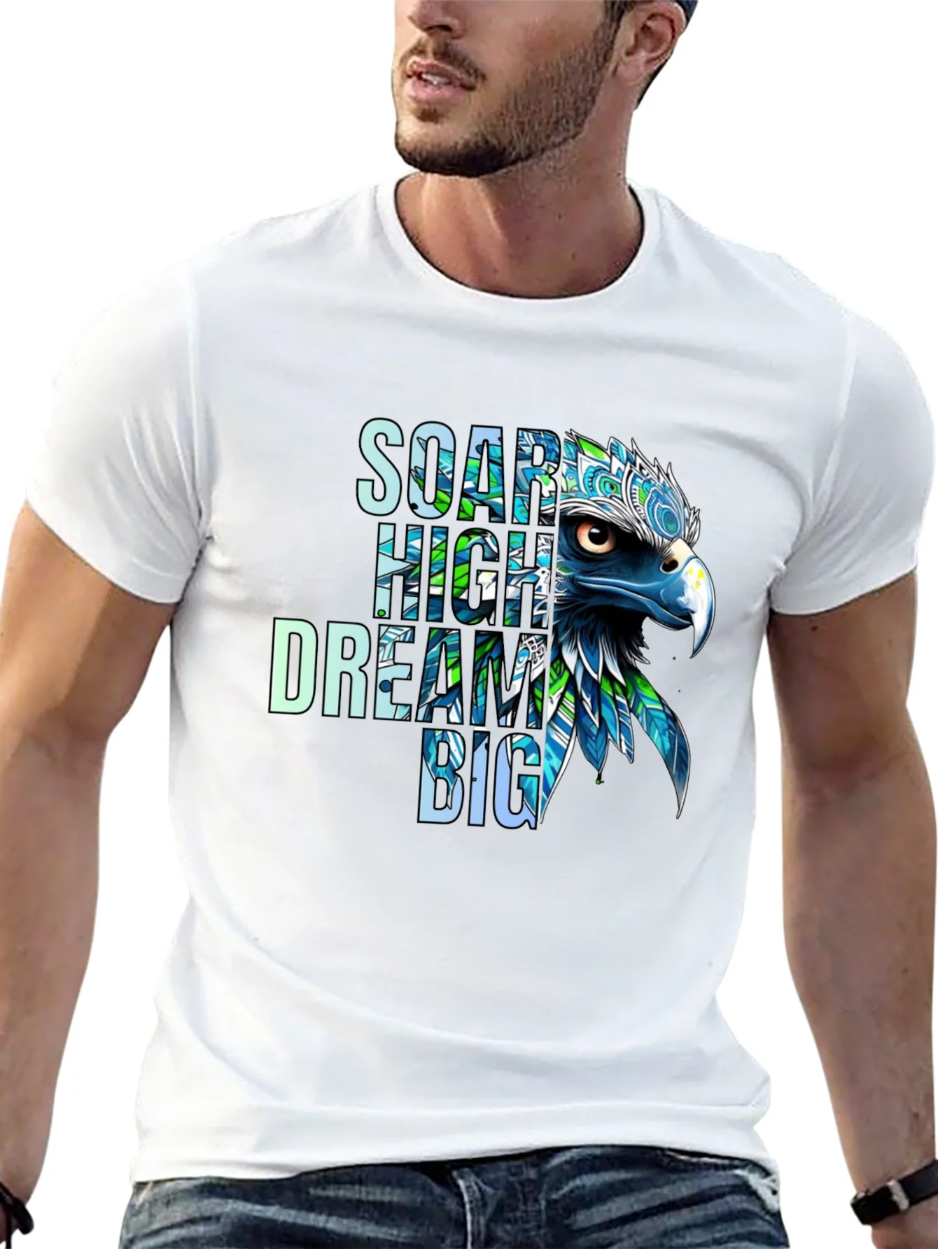 Soar High Dream Big Eagle Graphic T-Shirt