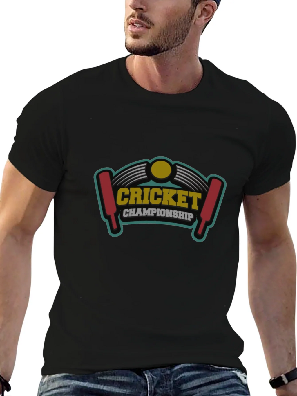 Cricket Championship Graphic Tee - Black