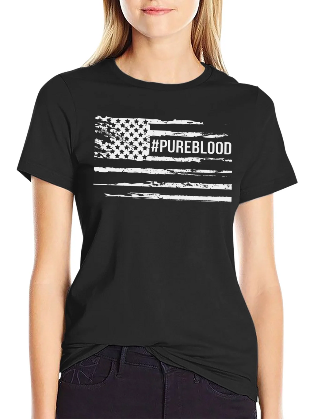 Pureblood American Flag Distressed Tee