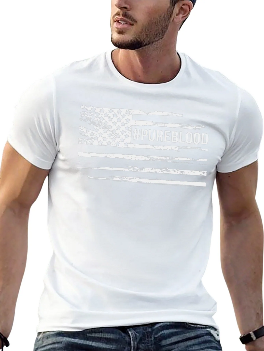Pureblood American Flag Distressed Tee