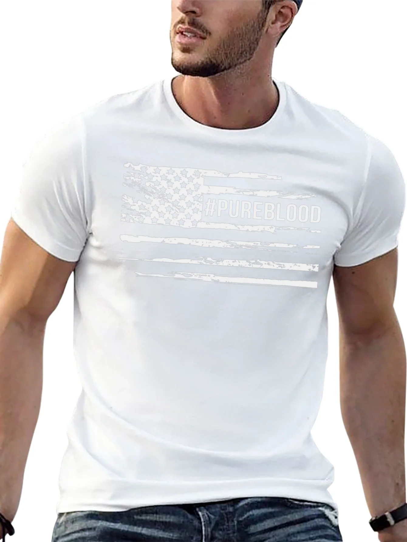 Pureblood American Flag Distressed Tee