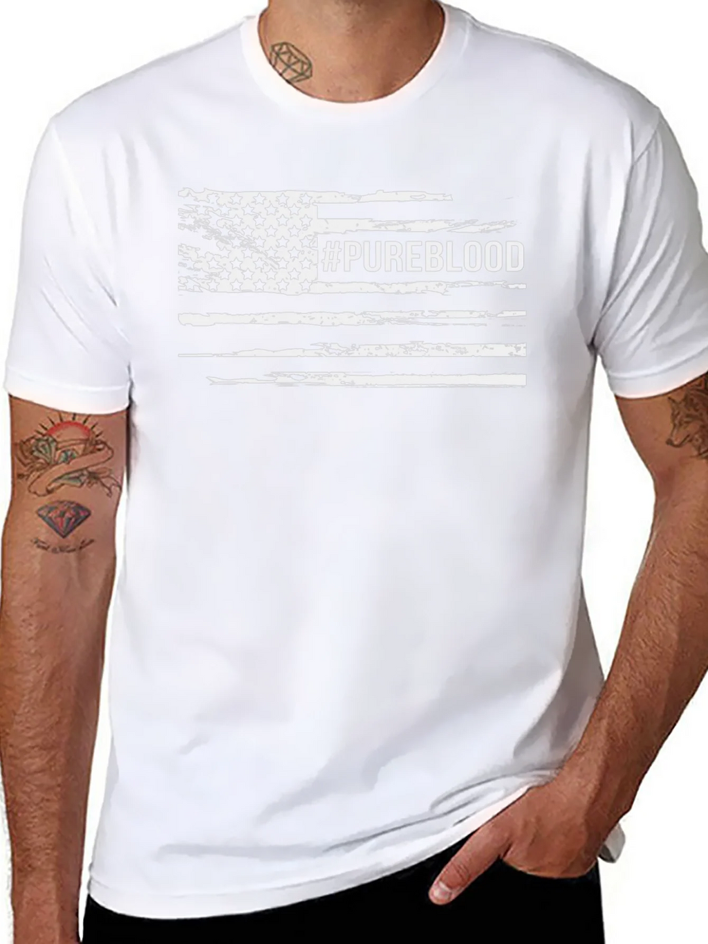 Pureblood American Flag Distressed Tee