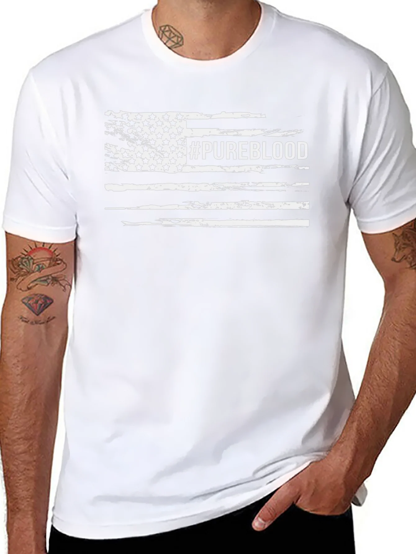 Pureblood American Flag Distressed Tee