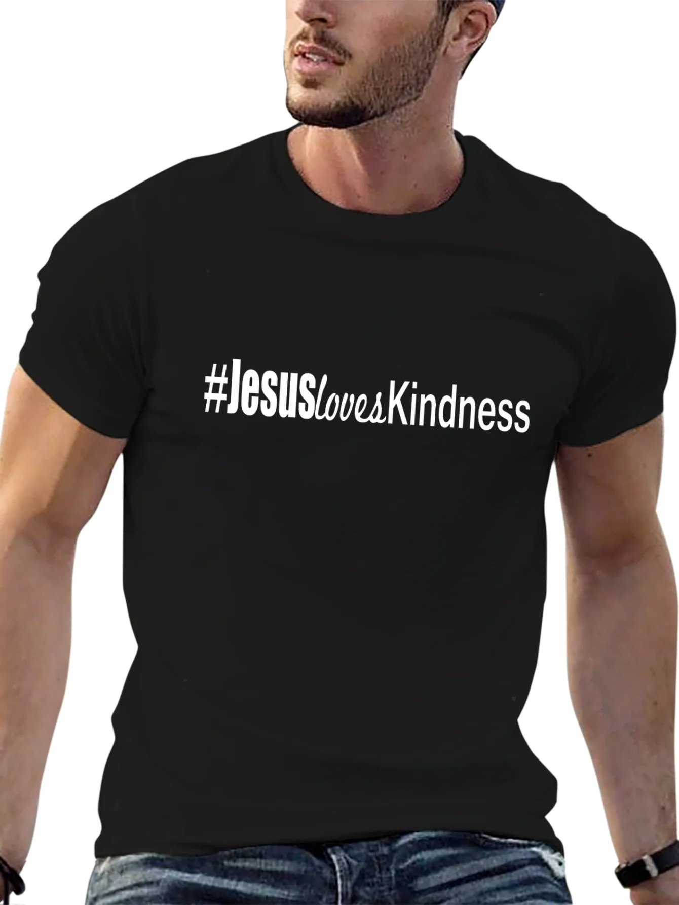 #JesusLovesKindness Black Short Sleeve T-Shirt