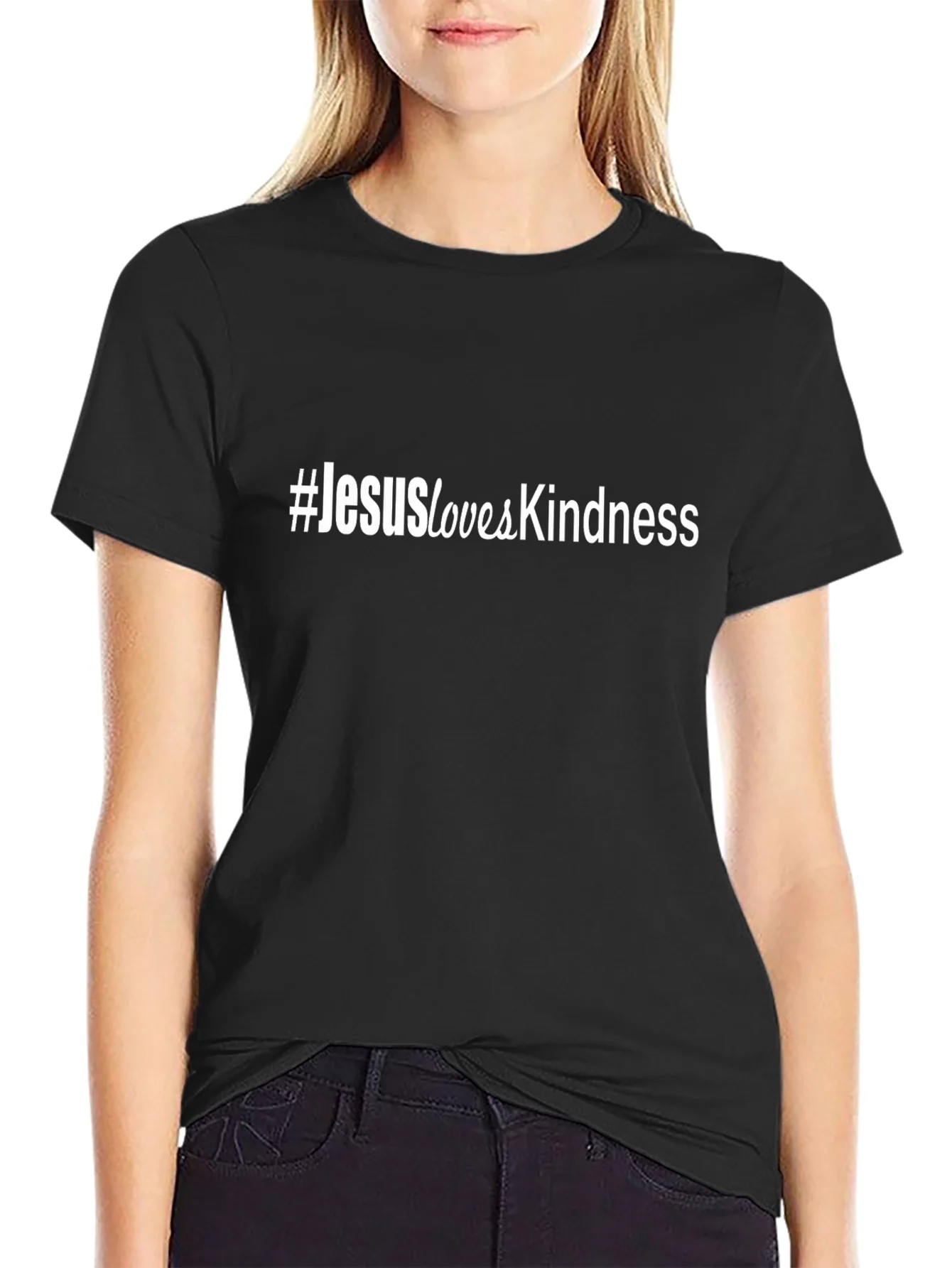 #JesusLovesKindness Black Short Sleeve T-Shirt
