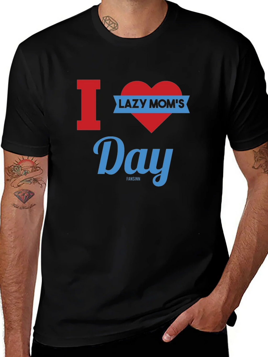 I Heart Lazy Moms Day Graphic T-Shirt