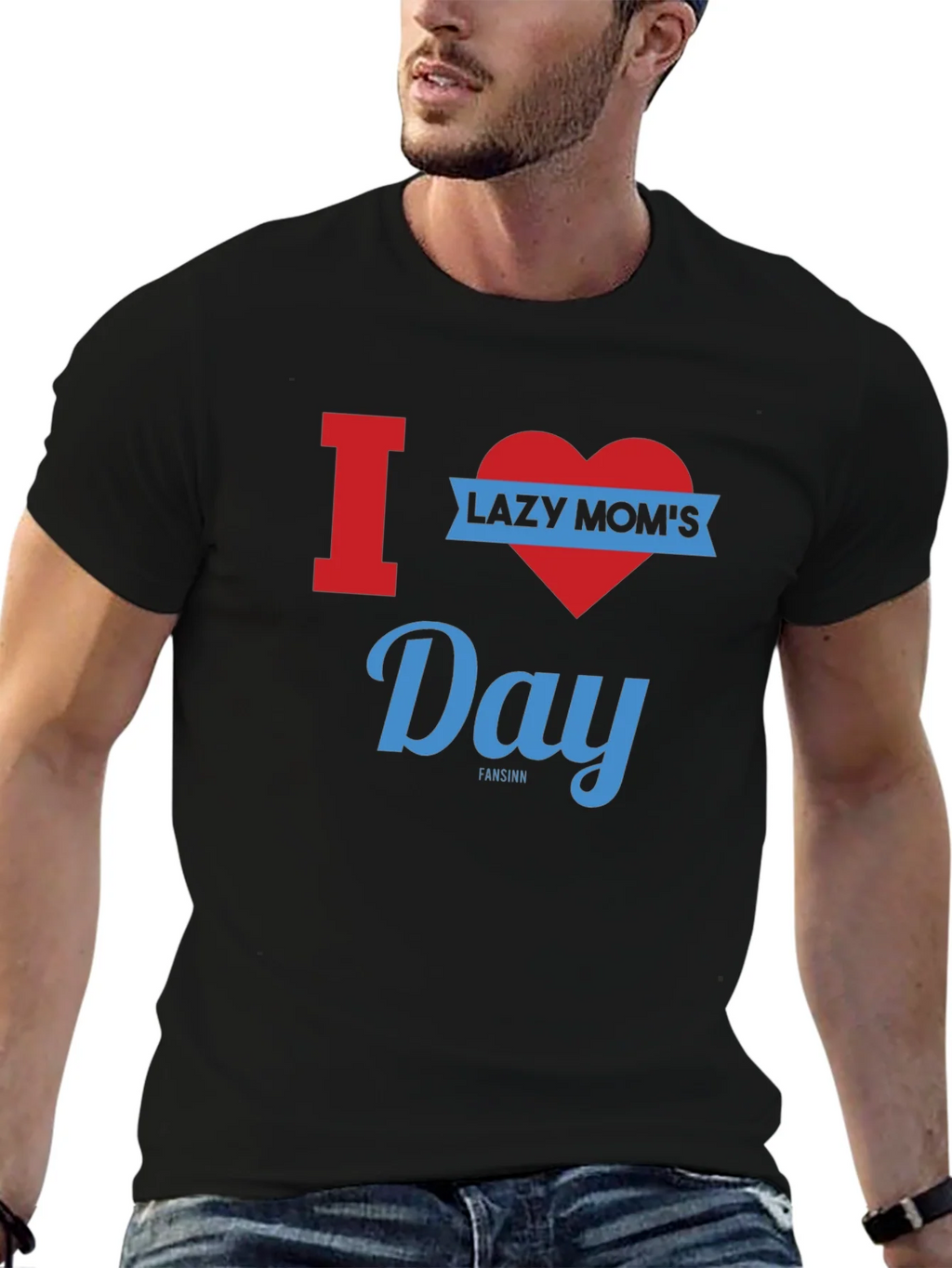 I Heart Lazy Moms Day Graphic T-Shirt
