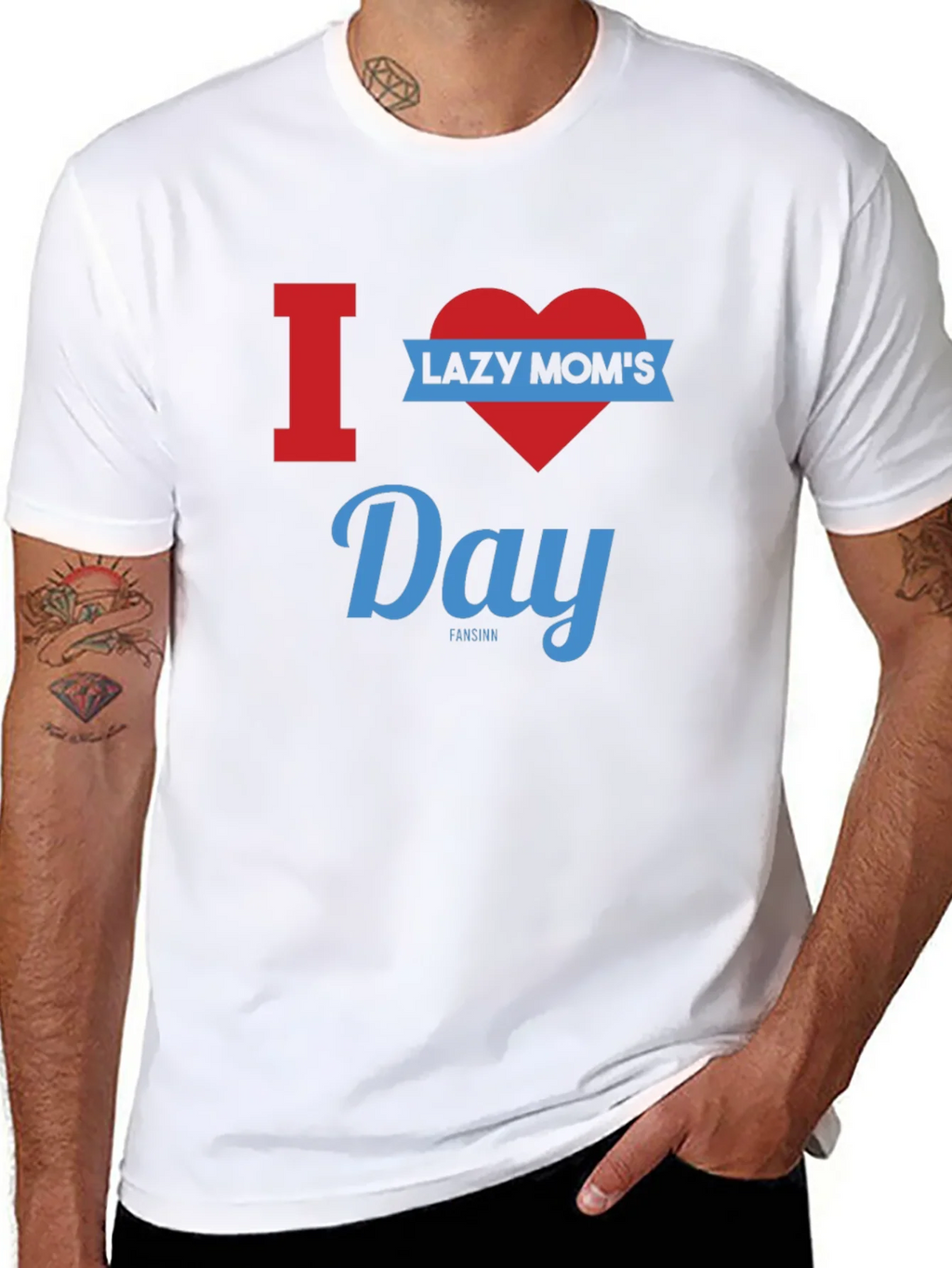 I Heart Lazy Moms Day Graphic T-Shirt
