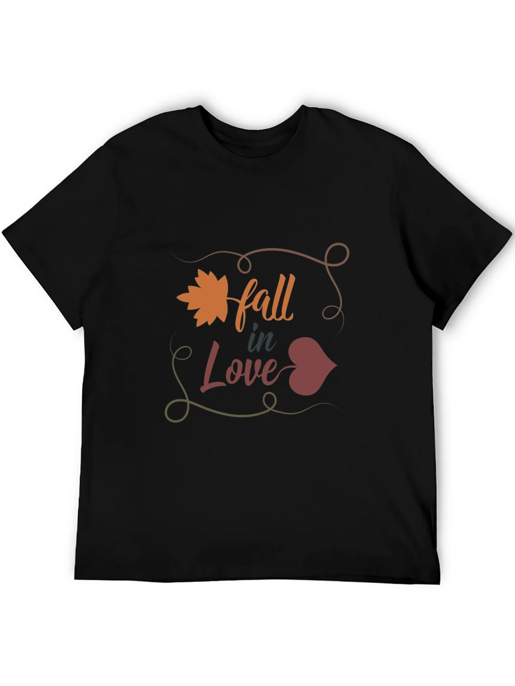 Fall in Love Graphic Tee - Mens Black T-Shirt