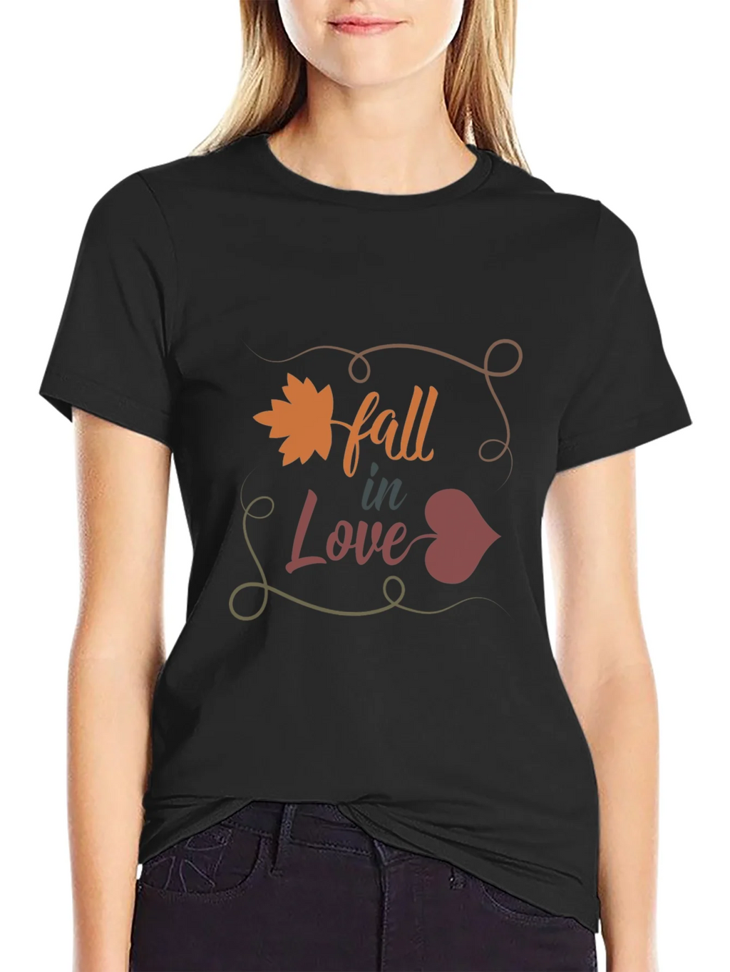 Fall in Love Graphic Tee - Mens Black T-Shirt