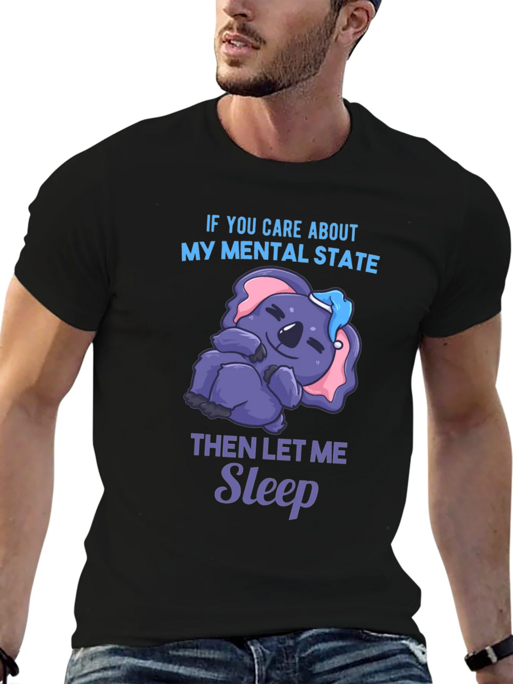 Funny Mental State Koala Sleep T-Shirt