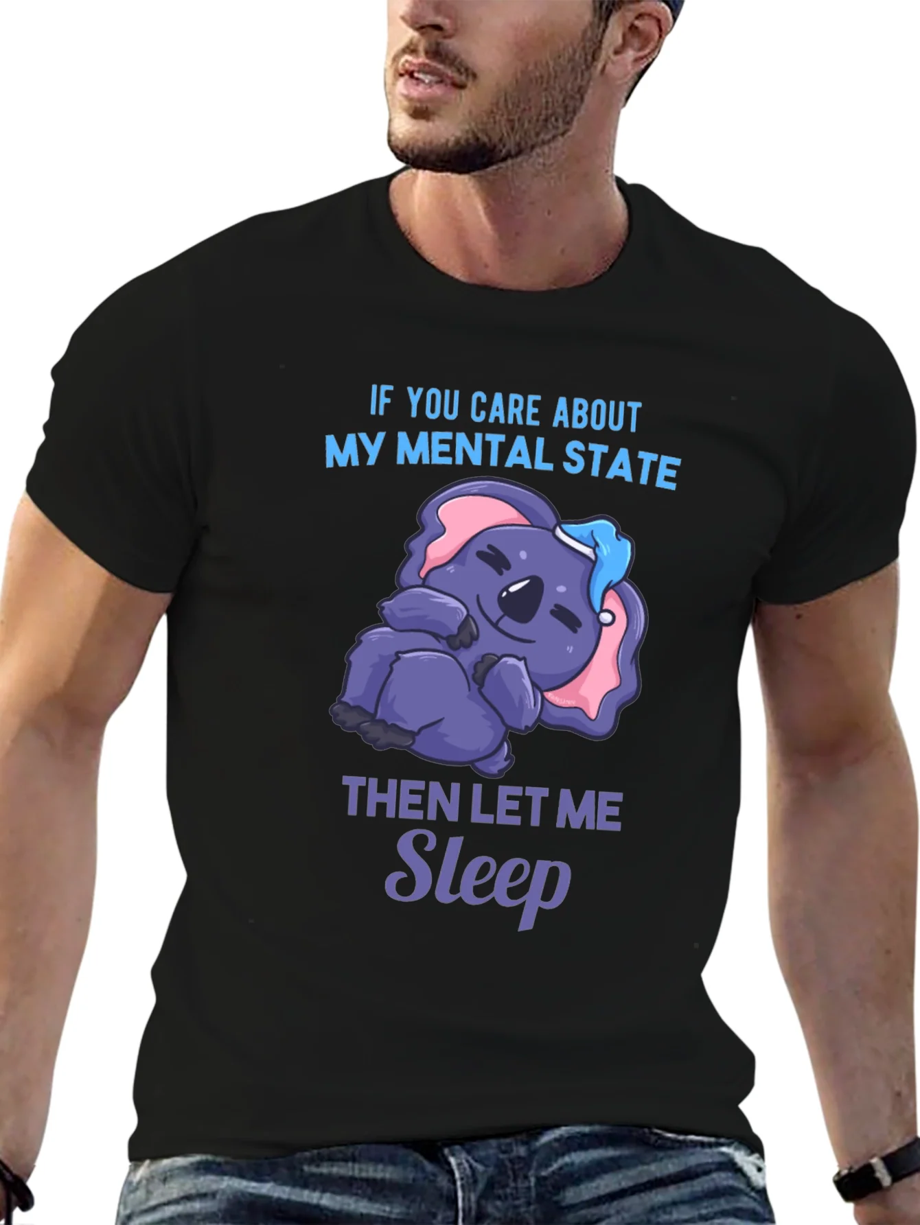 Funny Mental State Koala Sleep T-Shirt