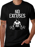 No Excuses Gym T-Shirt - Black Graphic Tee