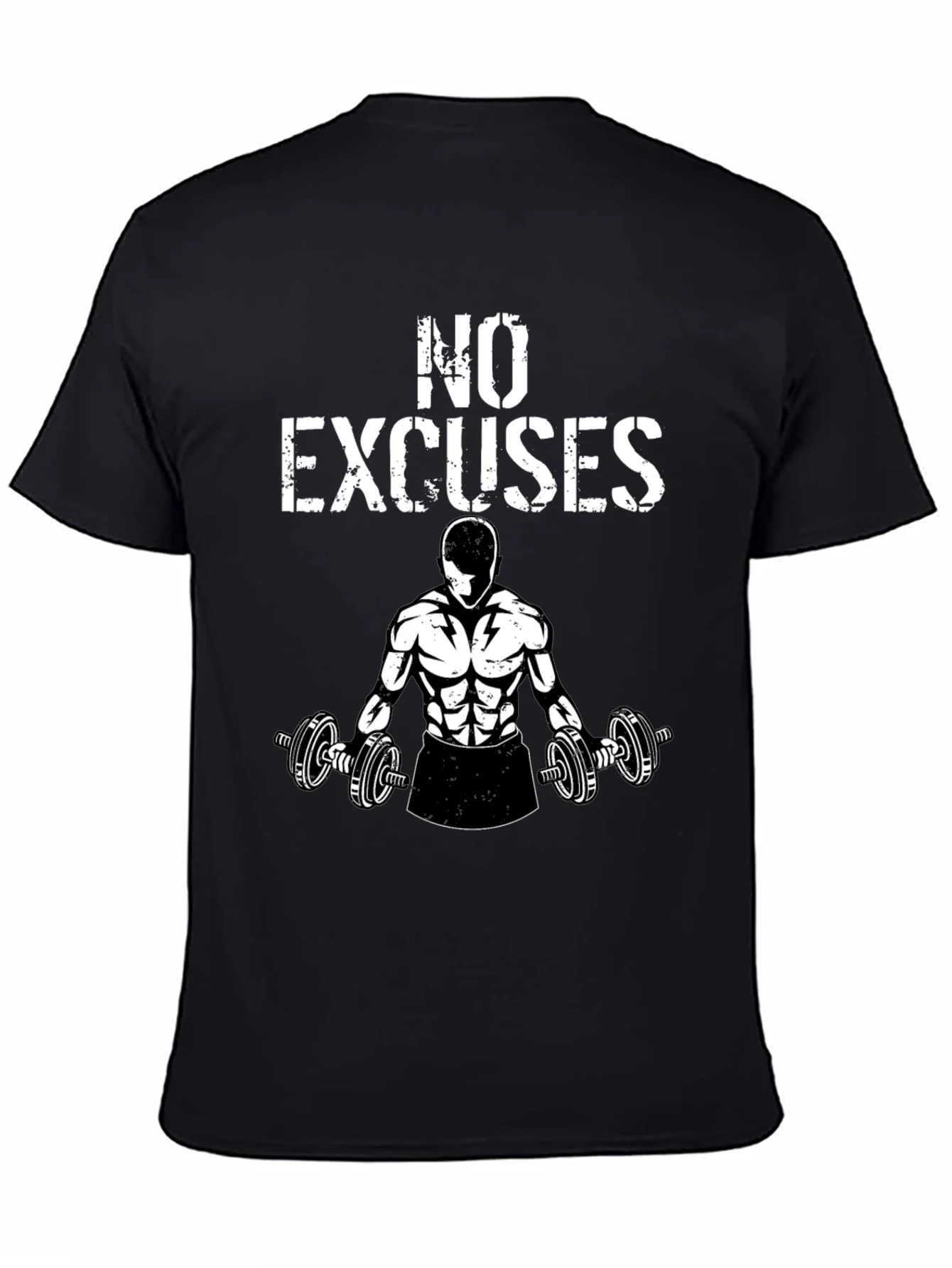 No Excuses Gym T-Shirt - Black Graphic Tee